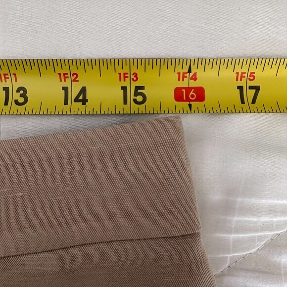 Ann Taylor Tan Khaki Wide Leg Linen Pants Career Office Coastal Quiet Luxury - Picture 7 of 10